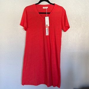 NWT 78&sunny Essential V-neck Dress in Poppy Red Size L